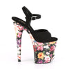 FLAMINGO-809WR Plateau Sandaletten Mehrfarbig Blumen von Pleaser – Ansicht 5
