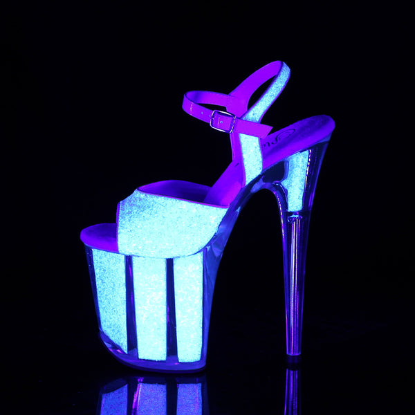 FLAMINGO-810UVG Plateau Sandaletten Glitter Neon Opal UV von Pleaser – Ansicht 3
