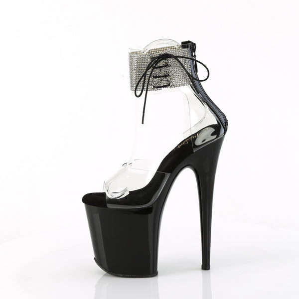 FLAMINGO-824RS Plateau Sandaletten Schwarz | Pleaser