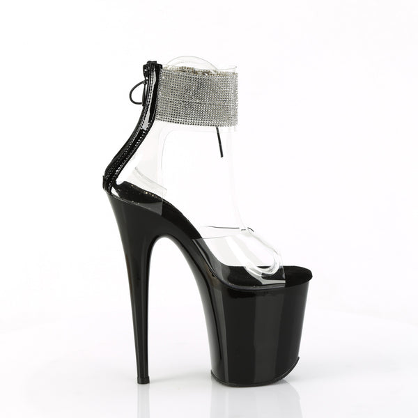 FLAMINGO-824RS Plateau Sandaletten Schwarz | Pleaser