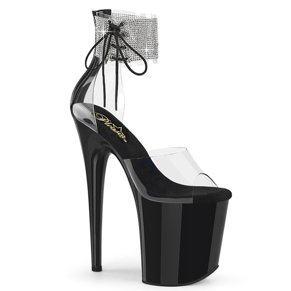 FLAMINGO-824RS Plateau Sandaletten Schwarz | Pleaser