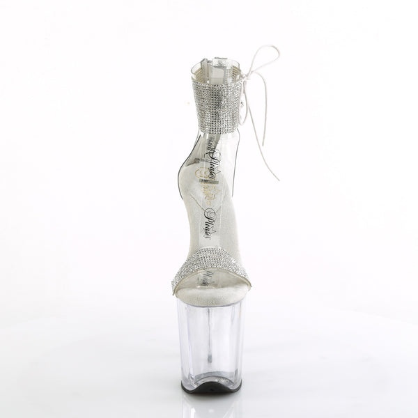 FLAMINGO-827RS Plateau Sandaletten Silber | Pleaser