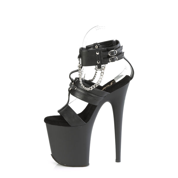 FLAMINGO-861 - Plateau High Heel Sandaletten - Schwarz Matt | Pleaser