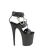 FLAMINGO-861 - Plateau High Heel Sandaletten - Schwarz Matt | Pleaser