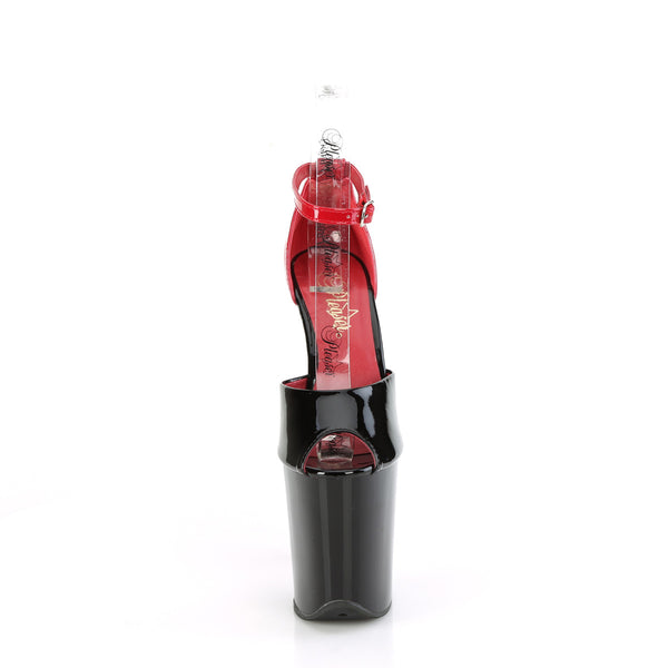 FLAMINGO-868 Plateau Sandaletten Schwarz-Rot | Pleaser