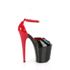 FLAMINGO-868 Plateau Sandaletten Schwarz-Rot | Pleaser