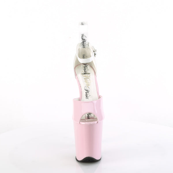 FLAMINGO-868 Plateau Sandaletten Rosa/Weiß | Pleaser