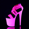 FLAMINGO-869UV Plateau Sandaletten Neon Pink UV von Pleaser – Ansicht 3