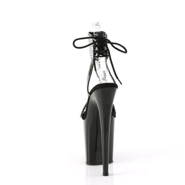 FLAMINGO-870 Plateau Sandaletten mit Glitzersteinbesatz - Schwarz von Pleaser – Ansicht 4