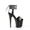 FLAMINGO-870 Plateau Sandaletten mit Glitzersteinbesatz - Schwarz von Pleaser – Ansicht 5