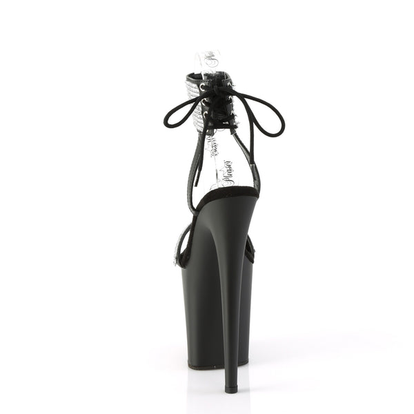 FLAMINGO-870 Plateau Sandaletten - Schwarz mit Glitzersteinbesetzung von Pleaser – Ansicht 4