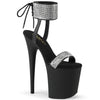 FLAMINGO-870 Plateau Sandaletten - Schwarz mit Glitzersteinbesetzung von Pleaser
