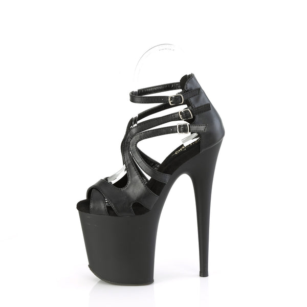 FLAMINGO-877 Plateau Sandaletten Schwarz Matt von Pleaser – Ansicht 3