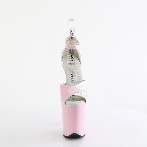 FLAMINGO-884 Plateau Sandaletten Rosa/Weiß von Pleaser – Ansicht 2