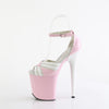 FLAMINGO-884 Plateau Sandaletten Rosa/Weiß von Pleaser – Ansicht 3