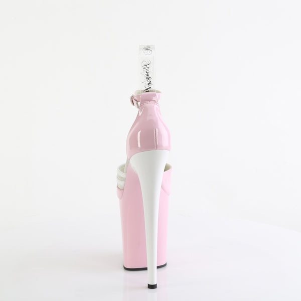 FLAMINGO-884 Plateau Sandaletten Rosa/Weiß von Pleaser – Ansicht 4