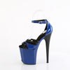 FLAMINGO-884 Plateau Sandaletten Blau/Schwarz Lack | Pleaser