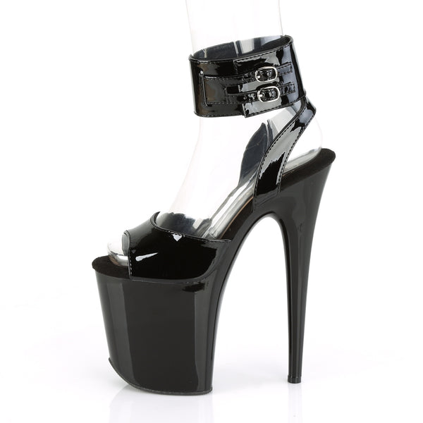 FLAMINGO-891 Plateau Sandaletten Lack Schwarz von Pleaser – Ansicht 3