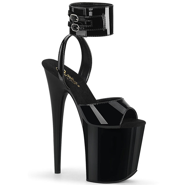 FLAMINGO-891 Plateau Sandaletten Lack Schwarz von Pleaser