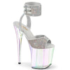FLAMINGO-891HTRS Plateau Sandaletten Silber Strass von Pleaser