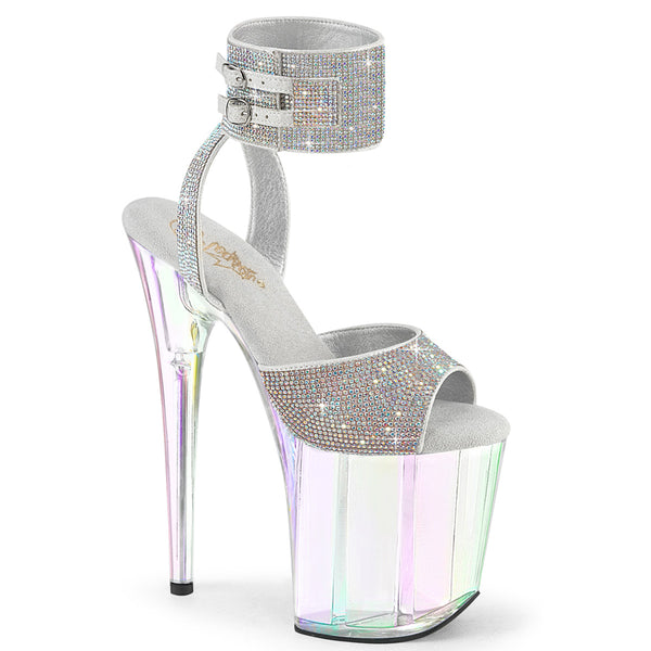 FLAMINGO-891HTRS Plateau Sandaletten Silber Strass von Pleaser