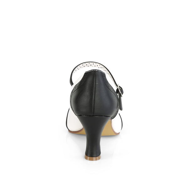 FLAPPER-25 Retro Pumps Schwarz/Weiß von Funtasma – Ansicht 4