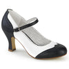 FLAPPER-25 Retro Pumps Schwarz/Weiß von Funtasma