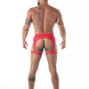 Rotes Fluid Lace Garter Strap-Harness von TOF Paris – Ansicht 3