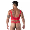 Rotes Fluid Lace Garter Strap-Harness von TOF Paris – Ansicht 6