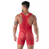 Rotes Fluid Lace Pocket Open Wrestling-Singlet von TOF Paris – Ansicht 3