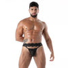 Schwarzer Spitzen-String aus Fluid Lace von TOF Paris