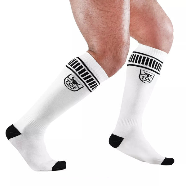 Fußsocken - Sportlich und gepolstert, Weiß-Schwarz| TOF Paris