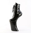 FORBIDDEN-1020 Plateau Pony Stiefeletten - Schwarz Lack von Pleaser – Ansicht 3