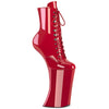 FORBIDDEN-1020 Plateau Pony Stiefeletten - Rot Lack von Pleaser