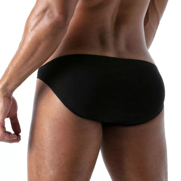 Herren Bikini-Slip mit vorgeformtem Komfort-Vordertasche, Schwarz | TOF Paris