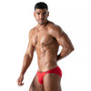 Herren Bikini-Slip mit vorgeformtem Komfort-Vordertasche, Rot | TOF Paris