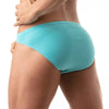Herren Bikini-Slip mit vorgeformtem Komfort-Vordertasche, Türkis | TOF Paris