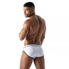 Herren Slip High-Cut - Baumwoll-Mix mit tiefem, gefüttertem Frontbereich, Weiß | TOF Paris