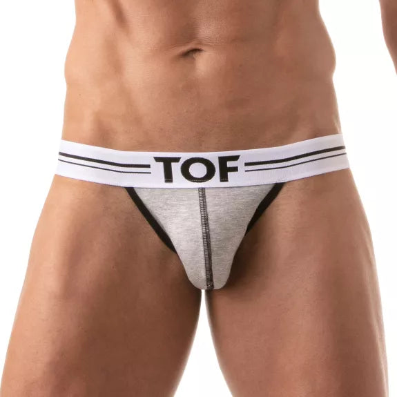 Jockstrap French - Bequemer Halt mit elastischem Jacquardbund, Grau | TOF Paris
