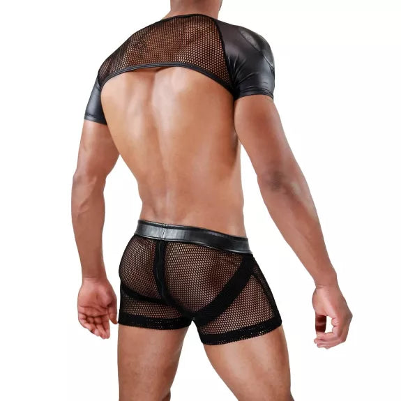 Herren Harness mit gepolsterten Schultern & Geheimfach, Schwarz | TOF Paris