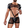 Herren Harness mit gepolsterten Schultern & Geheimfach, Schwarz | TOF Paris