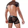 Herren Harness mit gepolsterten Schultern & Geheimfach, Schwarz | TOF Paris