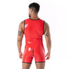 Rotes Zip Latex Second Skin-Singlet von TOF Paris – Ansicht 2