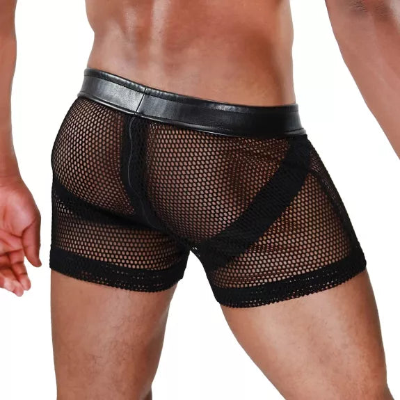 Jockshort mit Reißverschluss, Schwarz - luftiger Mesh & vielseitig einsetzbar | TOF Paris