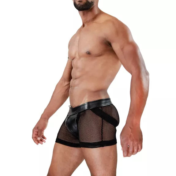 Jockshort mit Reißverschluss, Schwarz - luftiger Mesh & vielseitig einsetzbar | TOF Paris