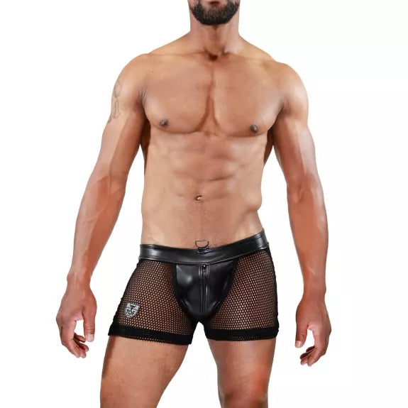 Jockshort mit Reißverschluss, Schwarz - luftiger Mesh & vielseitig einsetzbar | TOF Paris