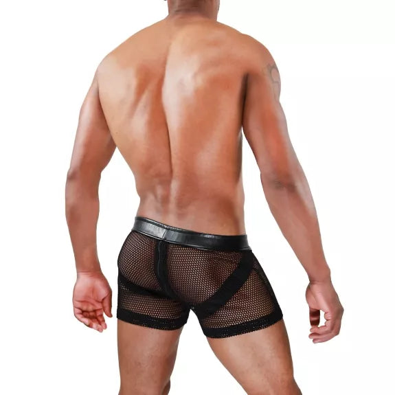 Jockshort mit Reißverschluss, Schwarz - luftiger Mesh & vielseitig einsetzbar | TOF Paris