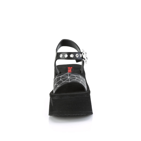 FUNN-10 Plateau Sandaletten Gothic Spinnennetz schwarz von DemoniaCult – Ansicht 2
