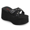 FUNN-29 Plateau Sandaletten Schwarz Matt | DemoniaCult SALE