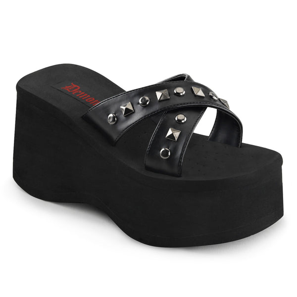 FUNN-29 Plateau Sandaletten Schwarz Matt | DemoniaCult SALE